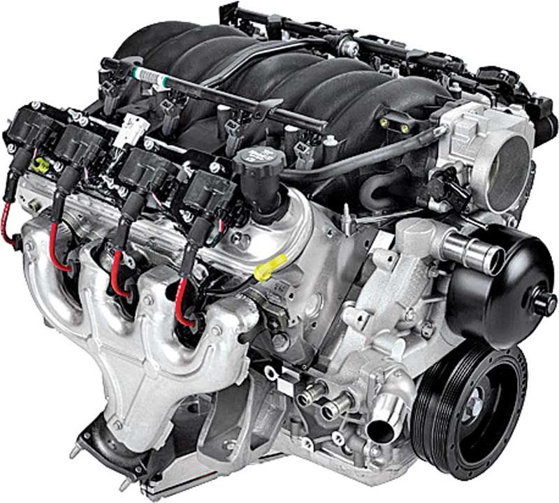 Chevy LS1 5.7L aluminum V8 engine with coil‑on‑plug ignition and factory intake manifold, shown as a popular platform for street performance upgrades.